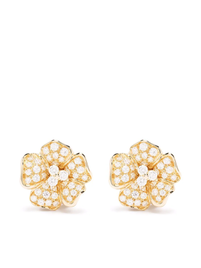 Leo Pizzo 18kt Yellow Gold Flora Diamond Earrings In Gelb