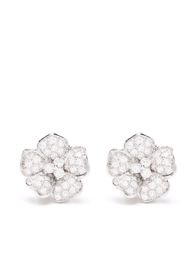 Leo Pizzo 18kt White Gold Flora Diamond Earrings In Silber
