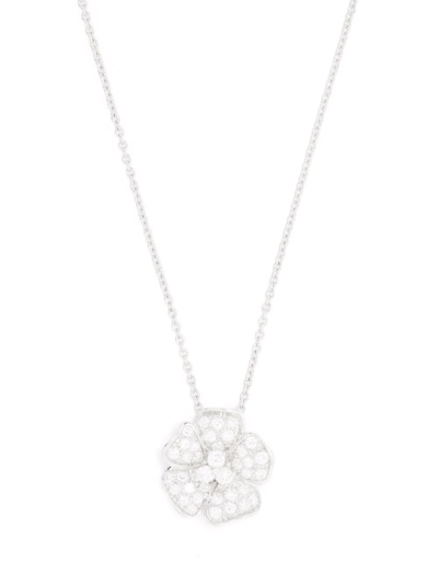 Leo Pizzo 18kt White Gold Flora Diamond Necklace In Silber