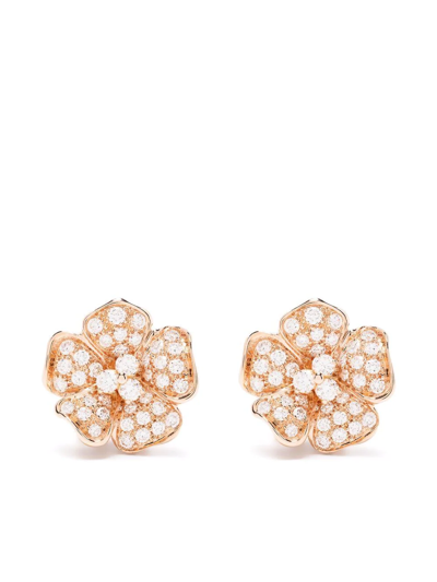 Leo Pizzo 18kt Rose Gold Flora Diamond Earrings In Rot