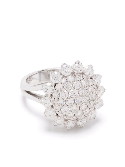 Leo Pizzo 18kt White Gold Aurora Diamond Ring In Silber