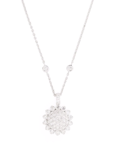 Leo Pizzo 18kt White Gold Aurora Diamond Necklace In Silber