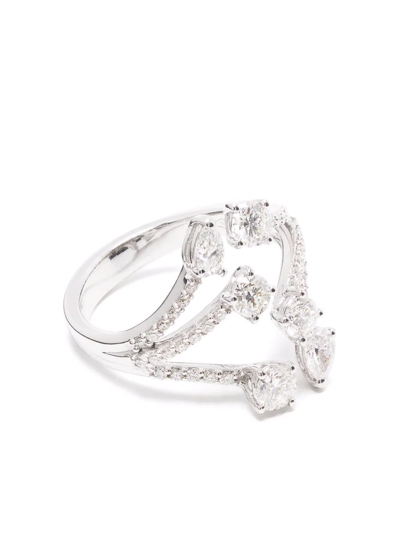 Leo Pizzo 18kt White Gold Diamond Ring In Silber