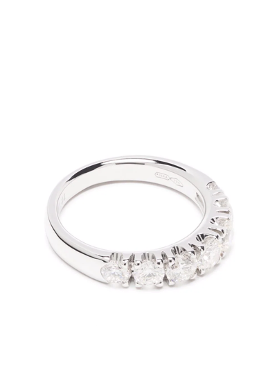 Leo Pizzo 18kt White Gold Anniversary Diamond Ring In Silber