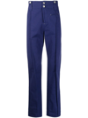 ISABEL MARANT PRESSED-CREASE COTTON STRAIGHT TROUSERS