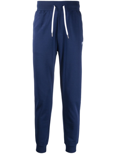 Hugo Boss Side-stripe Slim-fit Track Pants In Blau