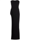 Monot High-slit Strapless Tube Gown In Schwarz