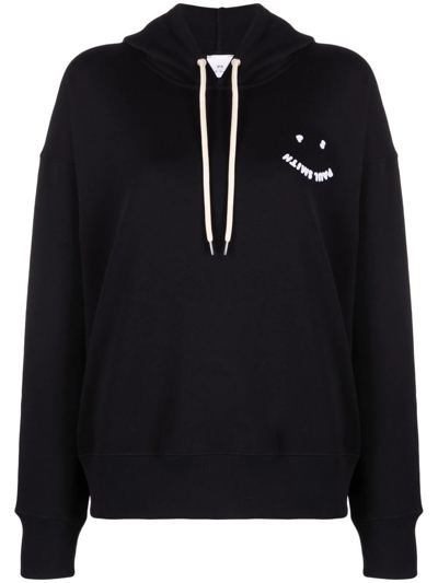Ps By Paul Smith Ps Paul Smith Smiley Logo Drawstring Hoodie In Black