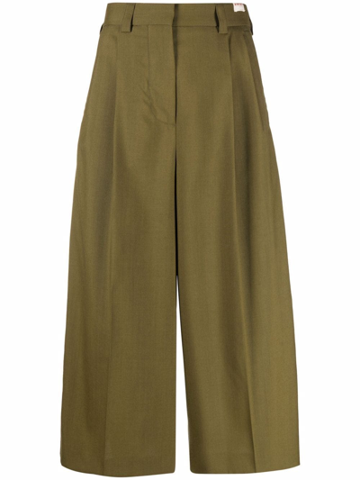 Marni Olive Green Wool Cropped Trousers