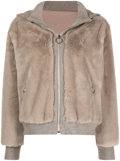 Jonathan Simkhai Standard Ryleigh Recycled Faux-fur Jacket In Otter