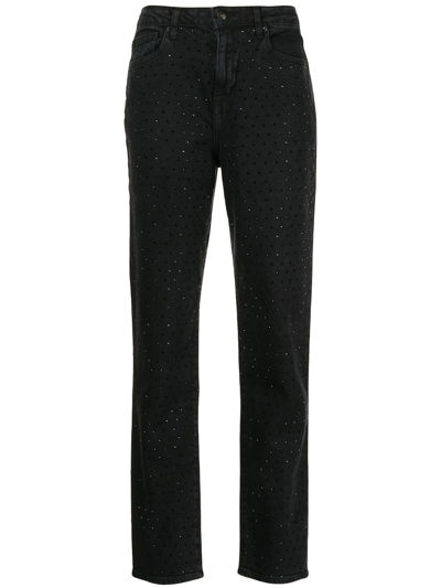 Jonathan Simkhai Standard Trevor Embellished Tapered Jeans In Diamante Noir