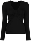 Jonathan Simkhai Standard Madeline Matte Jersey Long Sleeve Top In Black