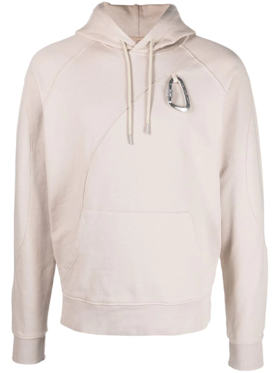 Heliot Emil Drawstring Zipped Hoodie In Nude