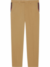 Gucci Web-detail Tailored Trousers In Nude