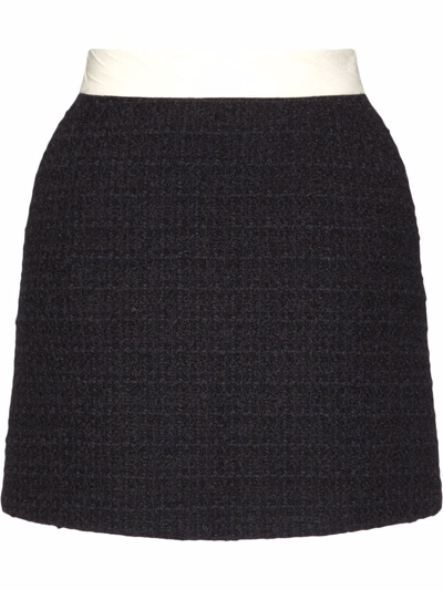 Valentino Tweed Mini Skirt In Black