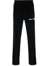 Palm Angels Rainbow-stripe Chenille Track Pants In Black