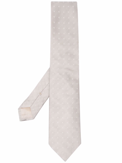 D4.0 Embroidered Silk Tie In Nude