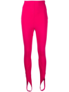 Attico Jamie Milano Knit Stirrup Pants In Rosa