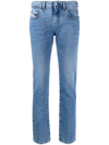 Diesel Straight-leg Washed Denim Jeans In Blue