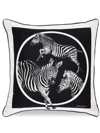 Dolce & Gabbana Zebra-print Silk Twill Cushion In Schwarz