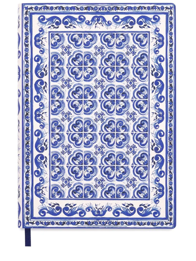 DOLCE & GABBANA MEDIUM MEDITERRANEO-PRINT RULED NOTEBOOK