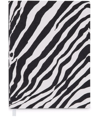 Dolce & Gabbana Large Zebra-print Leather Blank Notebook In White