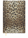 Dolce & Gabbana Medium Leopard-print Leather Blank Notebook In Yellow