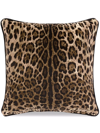 Dolce & Gabbana Medium Leopardo-print Velvet Cushion In Brown