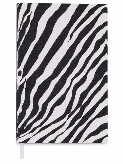 DOLCE & GABBANA SMALL ZEBRA-PRINT LEATHER BLANK NOTEBOOK