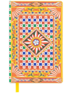 Dolce & Gabbana Small Carretto-print Ruled Notebook In Orange