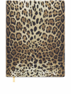 DOLCE & GABBANA LARGE LEOPARD-PRINT LEATHER BLANK NOTEBOOK