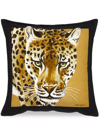 DOLCE & GABBANA SMALL LEOPARDO-PRINT CANVAS CUSHION