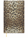 Dolce & Gabbana Small Leopard-print Leather Ruled Notebook In Gelb