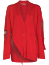 CHRISTOPHER KANE CRYSTAL-TRIM ASYMMETRIC CARDIGAN