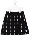 Marcelo Burlon County Of Milan A-line Feather Print Skirt In Black