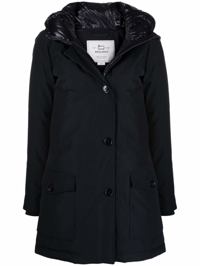 Woolrich Arctic High Collar Parka In Blue