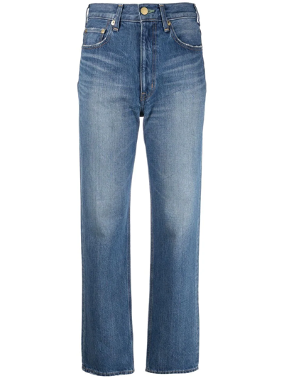 Tu Es Mon Tresor Cropped-leg Jeans In Blue