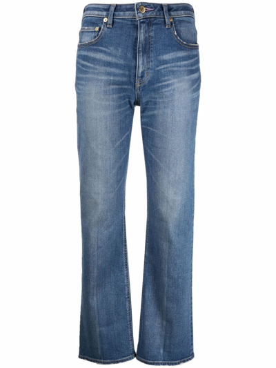 Tu Es Mon Tresor Cropped-leg Jeans In Blue