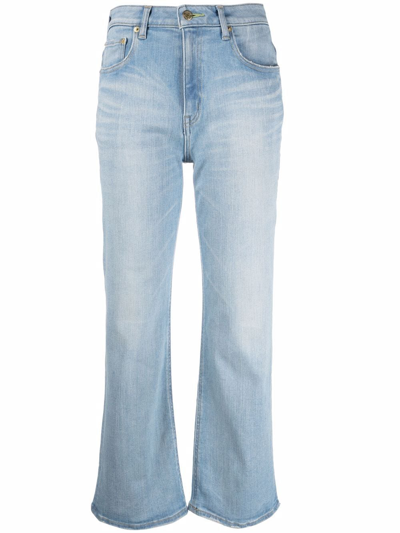 Tu Es Mon Tresor + Net Sustain The Rose Quartz Cropped Mid-rise Slim-leg Jeans In Blue
