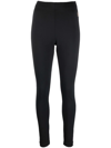 Moncler Grenoble Black Leggings With Zipped Pocket In Stretch Polyamide Woman In Black