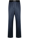 Tom Ford Logo-waist Silk Pyjama Trousers In Midnight Blue