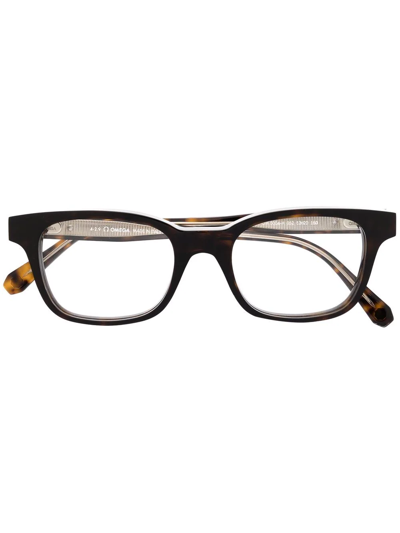 Omega Eyewear Tortoiseshell-effect Optical Glasses In Brown