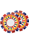 Dolce & Gabbana Carretto-print Porcelain Dessert Plates (set Of 2) In White