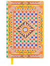 Dolce & Gabbana Small Carretto-print Ruled Notebook In Yellow
