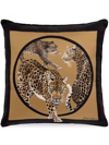 Dolce & Gabbana Leopard-print Silk Cushion In Brown