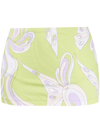 Pucci Farfalle Skirt-detail Bikini Bottoms In Green