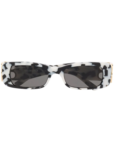 Balenciaga Dynasty Rect Rectangular-frame Sunglasses In Grau