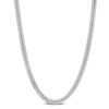 AMOUR AMOUR DOUBLE CURB LINK CHAIN NECKLACE IN STERLING SILVER