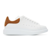 Alexander Mcqueen White & Brown Oversized Sneakers In Cedar