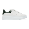 ALEXANDER MCQUEEN WHITE & GREEN CROC OVERSIZED SNEAKERS